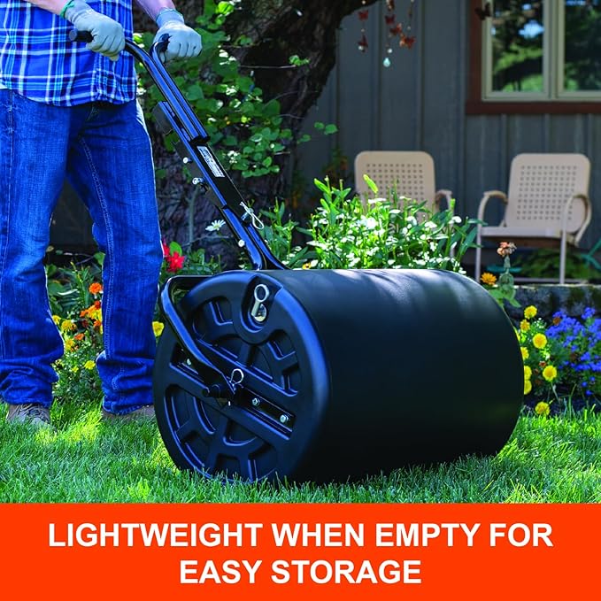 Agri-Fab 45-0610 18" x 24" Tow Behind Poly Lawn Roller 250 lbs Weight with Water, Poly Drum and Steel Frame, with Plug. Designed for Lawn and Garden Tractors