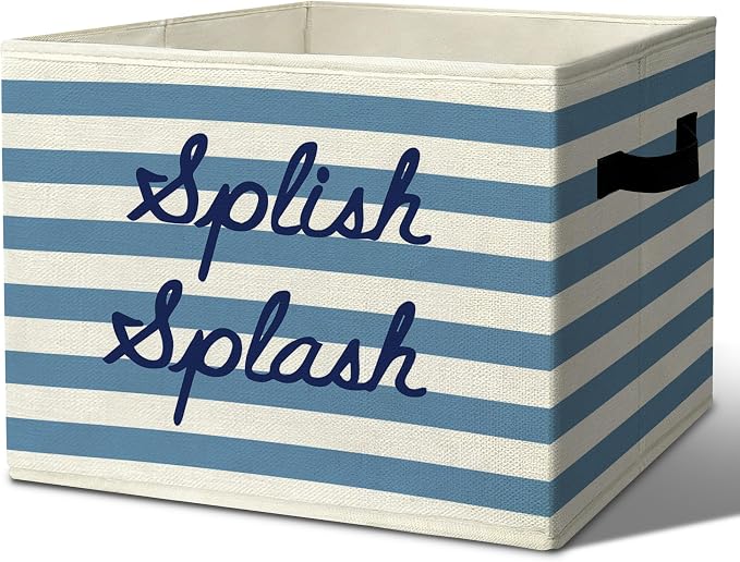 Boho Bath Time Affirmation Storage Bins Box with Handles Organizer Basket