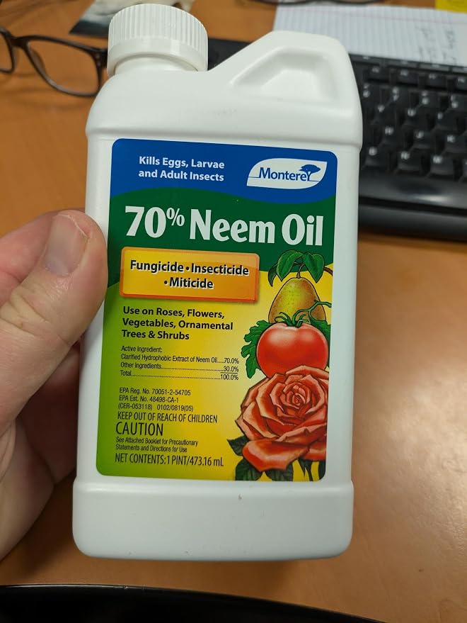 Monterey 70% Neem Oil Fungicide/Insecticide/Miticide, 16 Fl Oz