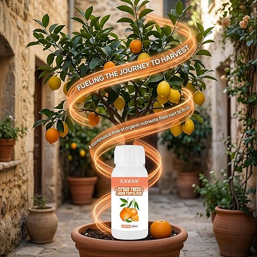 10oz Organic Citrus Tree Fertilizer - Microbial Probiotic Liquid Plant Food for Lemon, Lime, Orange & Olive Trees - Revitalizes Yellow Leaves & Roots