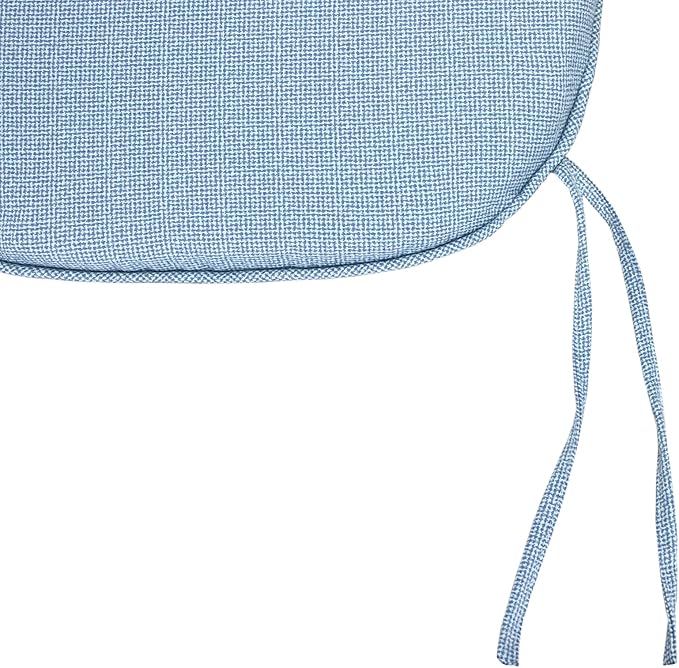 SleepMan Outdoor 17"x16" Chair Cushions with Ties Set of 8, Water Resistant All Weather U-Shape Seat Pads for Patio Garden Furniture Indoor Fade Resistant Patio Cushions (Light Blue)