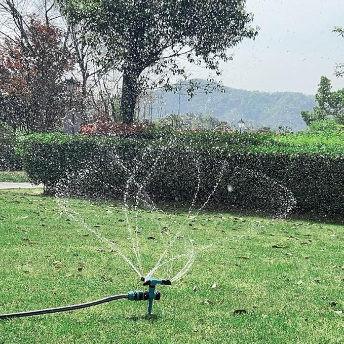 Kadaon Garden Sprinkler, 360 Degree Rotating Lawn Sprinkler Large Area Coverage - Adjustable, Weighted Gardening Watering System