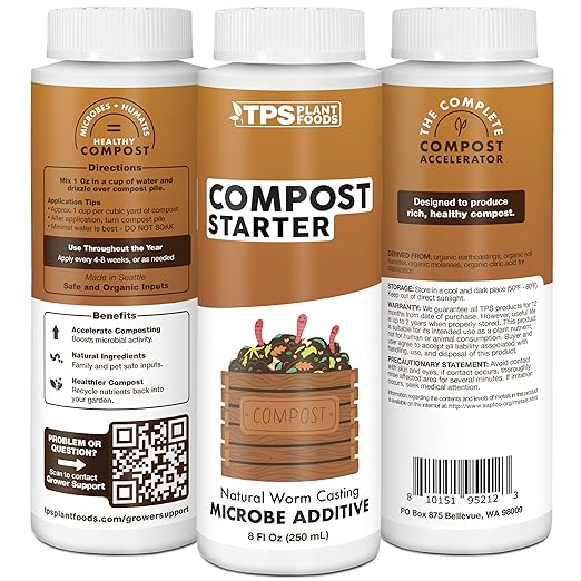 Compost Starter & Compost Accelerator – Liquid Compost Booster for Faster Breakdown & Richer Compost, 8 oz