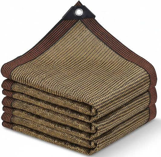 10' x 16.4' Shade Cloth with Grommets, 90% Sun Shade Cloth, Coffee Brown, Outdoor UV-Stabilized Mesh Cover for Garden Patio Pergola