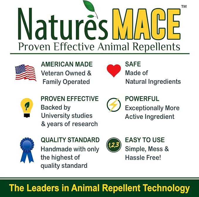 Nature's MACE Rodent Mace Repellent 66 lb Granules | Covers 13,200 Sq Ft, Granular Outdoor Rodent Deterrent, Repel Mouse, Mice, Rats, For Indoor & Outdoor, Pet Safe.