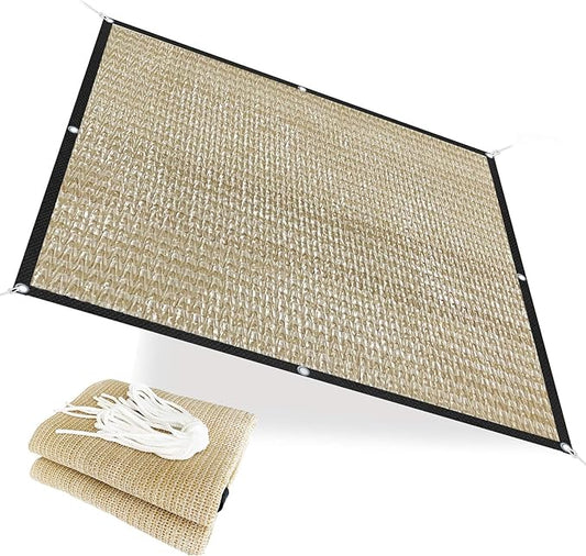 Alion Home HDPE 50% Sun Block Shade Cloth Garden Netting Fabric (6'x6'6'', Beige)