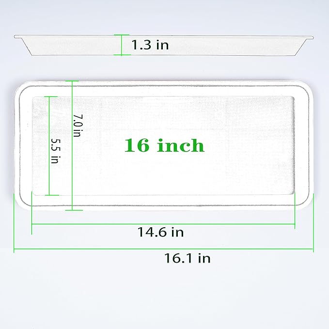VUWEZ 2 Pack of Plastic Plant Tray Saucer Rectangular 16 inch, Plant Trays Saucers for Indoors Outdoor, Plant Water Drip Tray for Flower Pot Planter, Windowsill Plant Tray (7.0 X 16.1'', Clear)