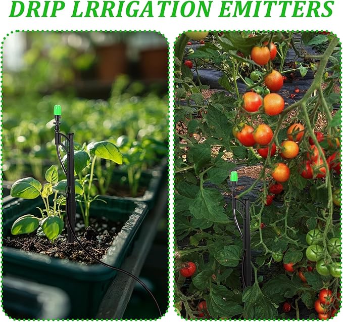 50 Pcs 12.8" Irrigation Drip Support Stakes 1/4 Inch Drip Irrigation Stakes for 1/4 Inch Drip Irrigation Tubing Hose Holder Drip Irrigation Support Stakes for Gardens Irrigation Supplies