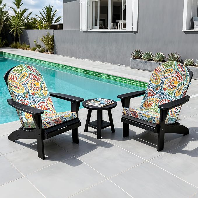 Outdoor Foam Adirondack Cushion, Water Repellent Foam Cushion for Adirondack Chairs Patio Furniture, 44 x 19 Inch, Paisley Multi
