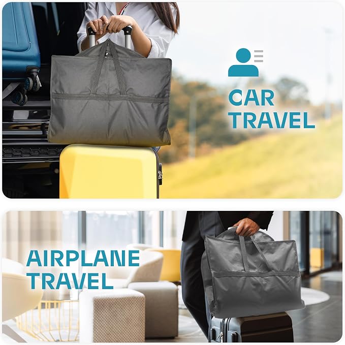 Lazebox 43" Travel Garment Bag with Accessories Zipper Pocket, Heavy Duty Suit Bag for Suits, Tuxedos, Dresses, Coats, Grey, 1 pack