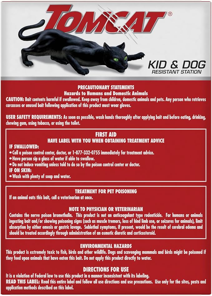 Tomcat Mouse Killer Disposable Station for Indoor/Outdoor Use - Child & Dog Resistant,2 Stations with 1 Bait Each,(Pack of 6)