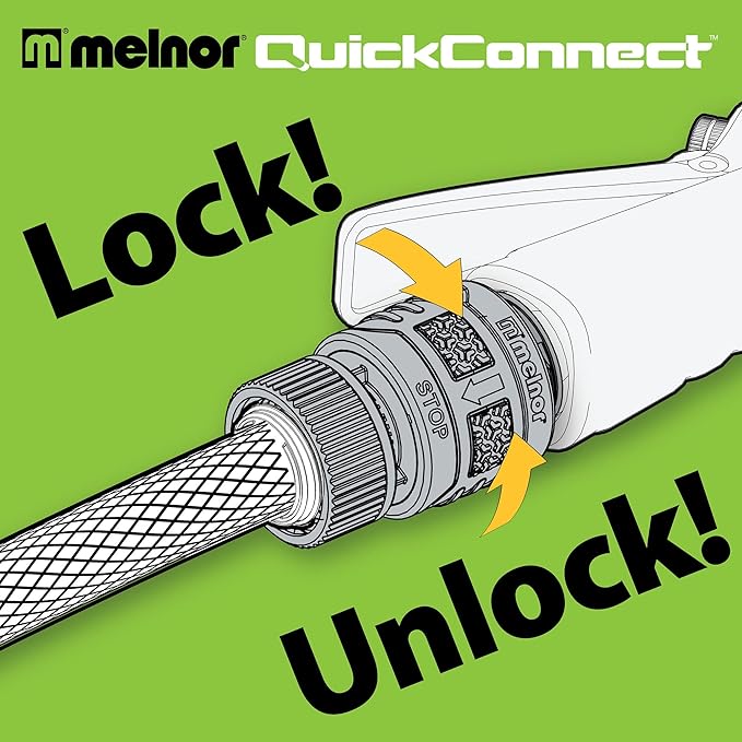 Melnor 65134AMZ 5 Piece Quick Connect Starter Set Connector Bundle, Product and Faucet Adapter, Product End and Faucet End Connector, Black, Yellow, Grey