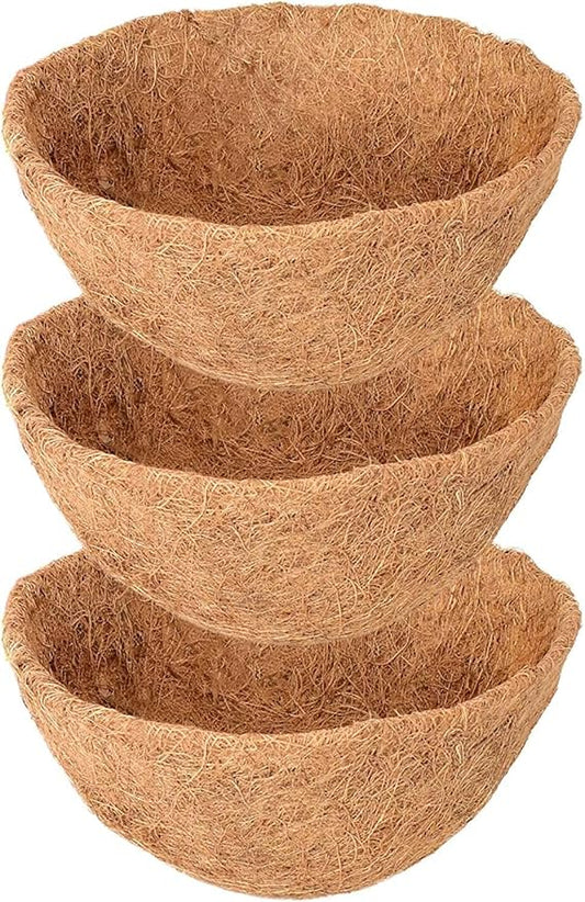 Legigo 3 Pack 20 Inch Hanging Basket Coco Liners Replacement, 100% Natural Round Coconut Coco Fiber Planter Basket Liners for Hanging Basket Flowers/Vegetables