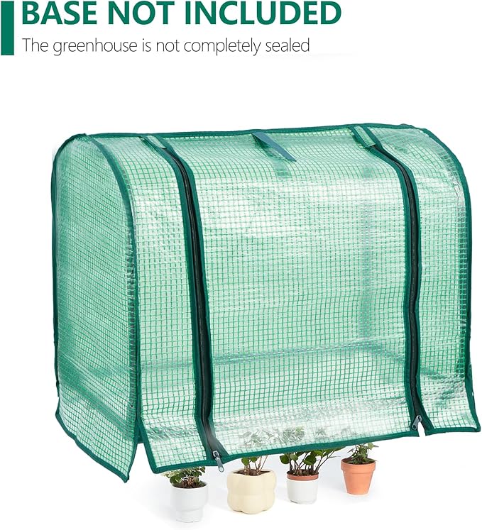 Mini Greenhouse Indoor, Tabletop Garden Nursery Plant Cover Tent Humidity Domes for Home Gardening Germination and Seedling Propagation, 23x12x16.5 Inches, Green Cover