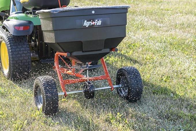 Agri-Fab 45-0329 185 lb. Tow-Behind ATV/UTV Broadcast Lawn Spreader for Seed,Fertilizer,Salt,Ice Melt; Easy to use Flow Control