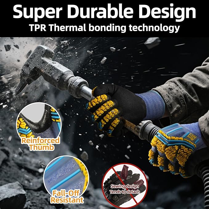 Schwer PRO-SKIN Impact Gloves with ANSI A4 Cut Reistant Protection, Flexible and Comfortable Work Gloves with Grip，Touchscreen, Used for Oil and Gas E&P，Mechanic, Construction, S, PM3900-T