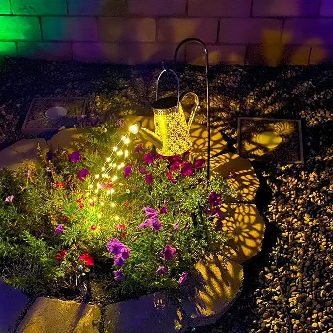Solar Watering Can Lights, 2 Pack Retro Large Hanging Solar Lights Outdoor Decorative Waterproof Garden Decor for Outside Patio Yard Porch Lawn, Gardening Gifts for Mom Women Grandma Birthday