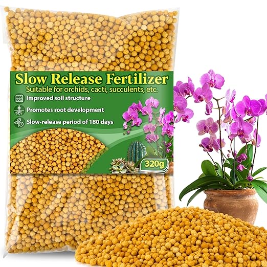 RAINFLOW 11.28 OZ Slow Release Fertilizer - Organic Plant Food All Purpose Plant Fertilizer for Succulents Cactus Orchid Bonsai and All Other Outdoor & Indoor Garden