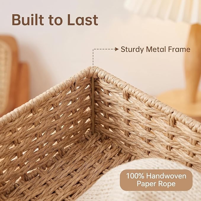 Wicker Toilet Paper Storage Baskets for Bathroom, Toilet Tank, Home Decor
