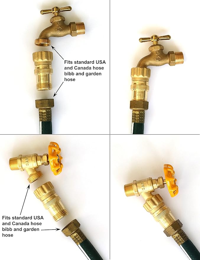 Heavy Duty 25 psi Water Pressure Regulator 3/4 inch Hose Thread Drip Irrigation System Pressure Reducer, Lead-Free Brass (With Regular O-Ring, 2, Count)