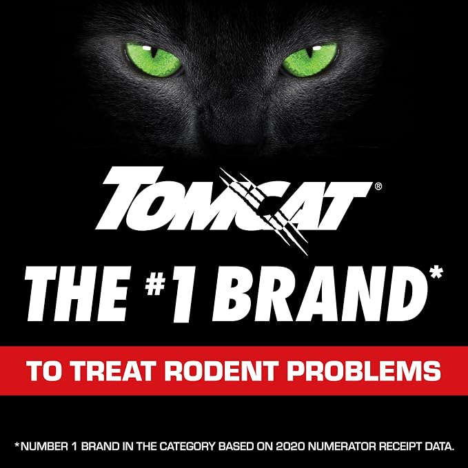 Tomcat Mouse Killer(e), Child Resistant, Refillable Station, 32 Bait Blocks | Tamper-Resistant Indoor Bait Station with Clear Monitoring Lid, 1 Refillable Station and 32 Bait Blocks