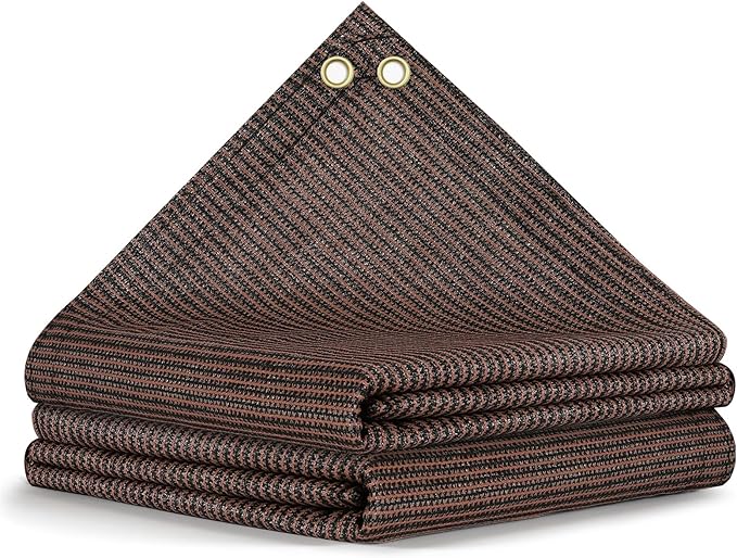 90% Sun Shade Cloth, 10x20 FT Pergola Shade Patio Cover, UV-Resistant, Breathable Sunshade Screen Fabric for Outdoor, Camping, RV, Garden, Deck, Porch, Backyard (Mocha)
