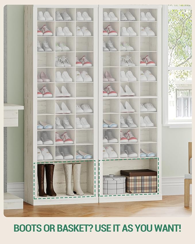 Hzuaneri 11 Tiers Shoe Storage Cabinet, Tall Shoes Cabinet with Cubby