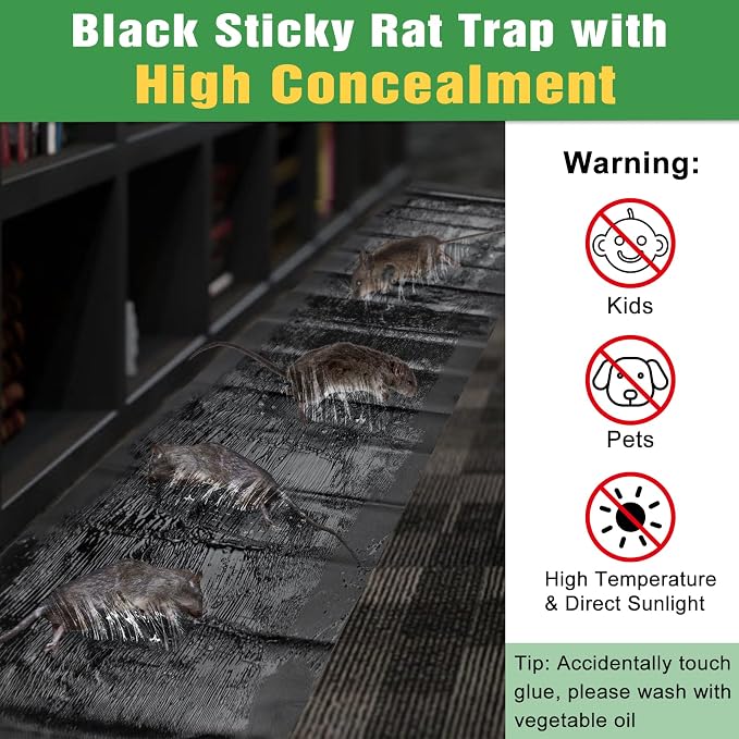 10 Pack Super Large 47.2 * 11'' Sticky Mouse Rats Glue Traps for Mice | Peanut Taste Pheromone, Peanut Taste Pheromone Traps for Home, Rodent Snakes