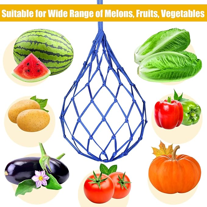 12 Pack Melon Hammocks Cradles, Melon Hammock for Trellis Heavy Duty Watermelon Nets with Hooks (Green)