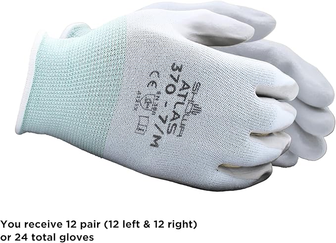 SHOWA Atlas 370B Professional Nitrile Work Gloves,for Landscaping, Gardening & Assembly, General Purpose Gloves