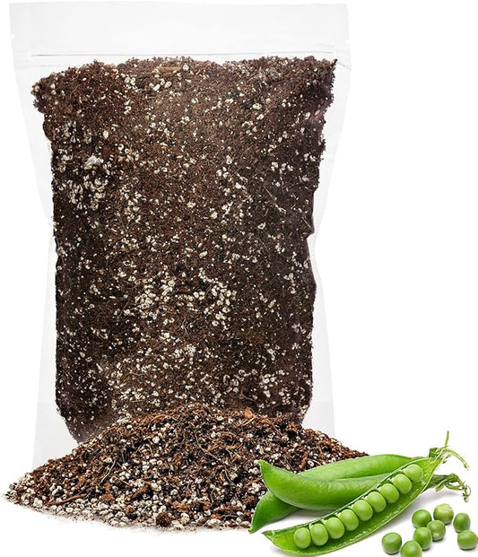 GARDENERA Premium Organic Potting Soil for Peas - (4 Quart Bag)