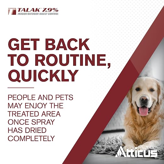 Atticus Talak 7.9% Indoor/Outdoor Bifenthrin Insecticide Concentrate (32oz) | Control Ants, Mosquitoes, Cockroaches, Spiders, Armyworms, and 70+ More Pests, Measuring Made Easy with Tip 'N Measure Bottle
