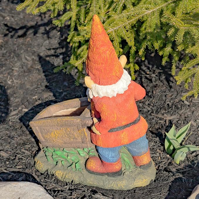 Zaer Ltd. Classic Spring Gnome Garden Statue in Assorted Styles (Gnome with Wheelbarrow)