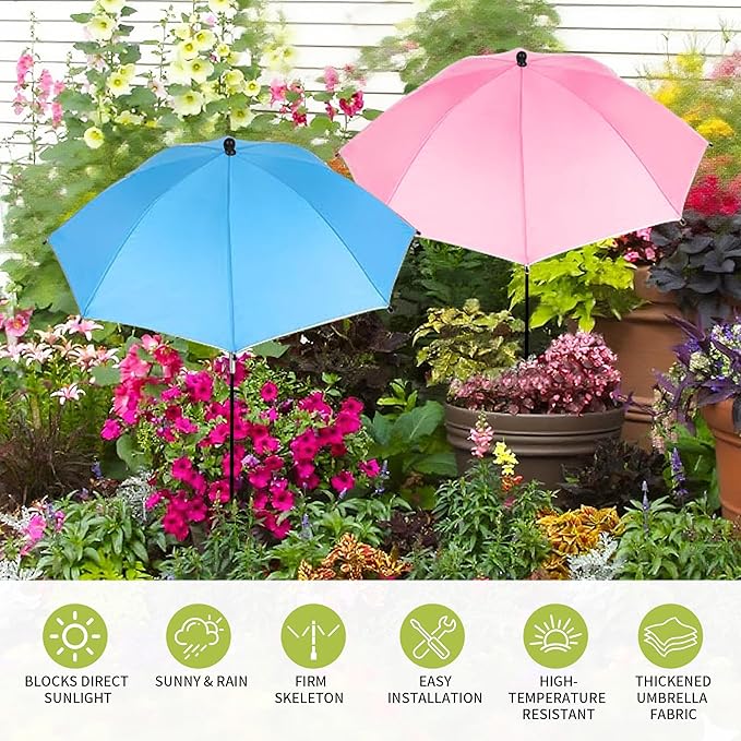 POPUPARTY Plant Shade Umbrellas for Outdoor Plants,23.6" Garden Umbrella for Plants with Adjustable Angle,Shade Cloth for Garden, Potted Plants, Patio Flowers