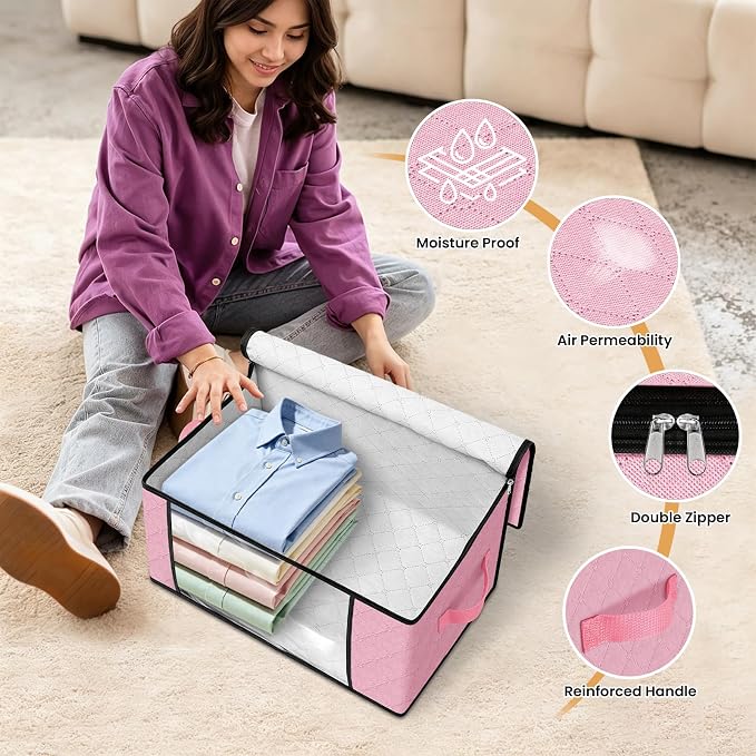 Fab totes 35L Closet Organizers, Foldable Under Bed Storage Containers