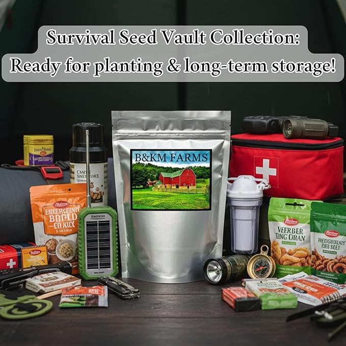 B&KM Farms Vegetable Seed Collection - 36 Varieties, 72 Packets, 80,000+ Heirloom Non-GMO Seeds, Resealable Storage Packaging(72 Pack: The Homestead Collection)
