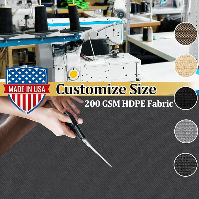 Shade&Beyond Customized Size 14' X 20' Shade Cloth with Grommets, 90% UV Protection UV Protection Mesh Tarp Sun Screens for Patio GN01, Dark Gray