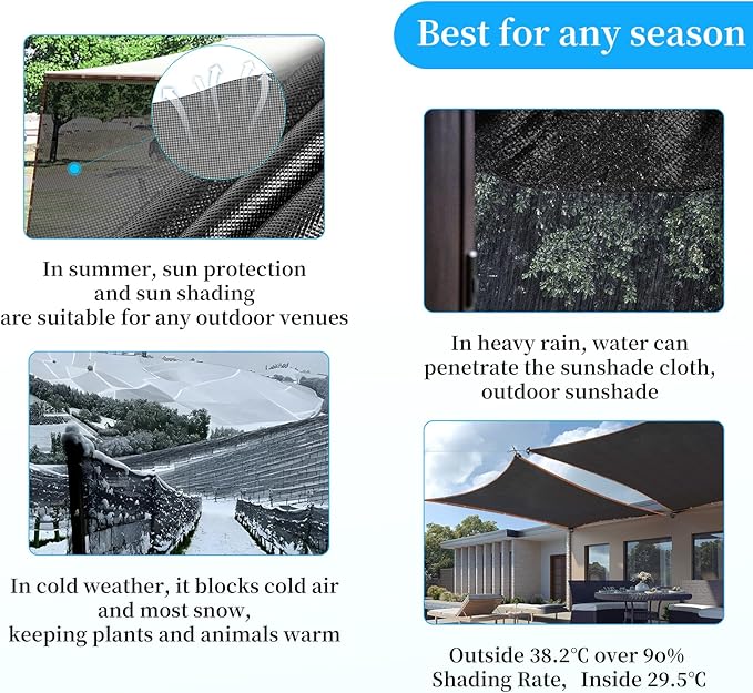 Shade Cloth for Garden 13x26FT,with Grommets,Shade Cloth 90%,Shade Tarps for Outdoors,Sombra para Patio,Carports, Farms, Orchards,Plants、Vegetable Gardens, Greenhouse insulation, Pastures, and Stables