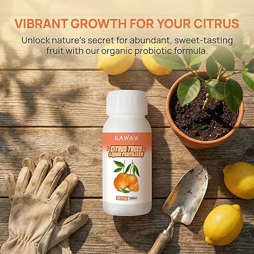 10oz Organic Citrus Tree Fertilizer - Microbial Probiotic Liquid Plant Food for Lemon, Lime, Orange & Olive Trees - Revitalizes Yellow Leaves & Roots