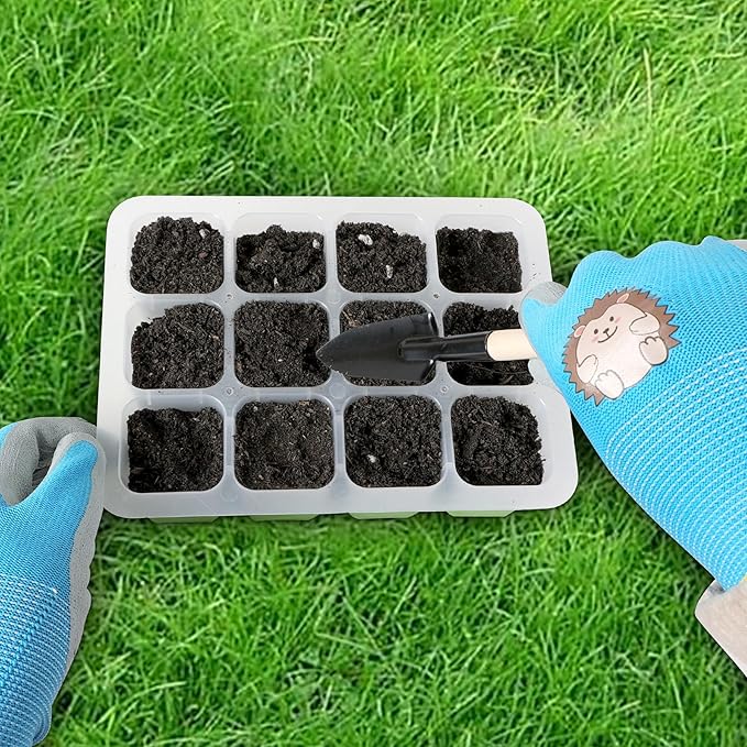 3 Pairs Kids Gardening Gloves, Toddler Work Gloves, Kids Garden Gloves, Children Rubber Coated Gardening Gloves