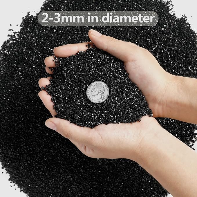 Boniosz 5lb Succulents and Cactus Black Sand, Décor & Additive Tiny Stones,DIY Rocks Gravel for Bonsai, Fairy Gardening, Terrarium, Vases Fillers