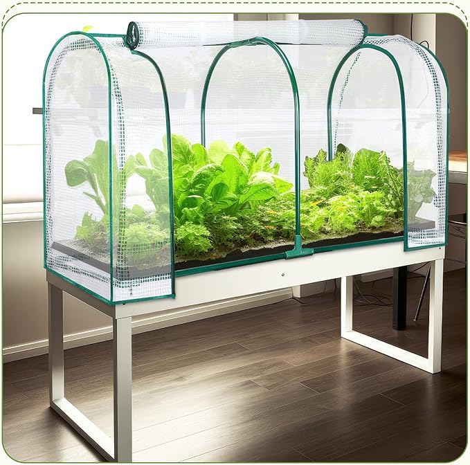 GlikCeil 2 Pcs 47" l x 21" W x 24" H Greenhouse Cover Portable Mini Outdoor Indoor Tabletop Greenhouse for Healthy Plants, Raised Garden Beds, Vegetable Rows, Include Frame and Cover
