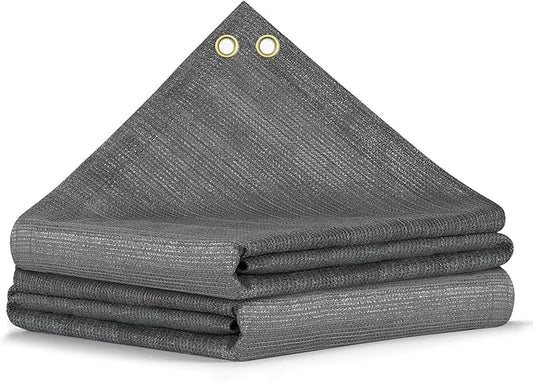 90% Sun Shade Cloth, 10x10 FT Pergola Shade Patio Cover, UV-Resistant, Breathable Sunshade Screen Fabric for Outdoor, Camping, RV, Garden, Deck, Porch, Backyard (Gray)