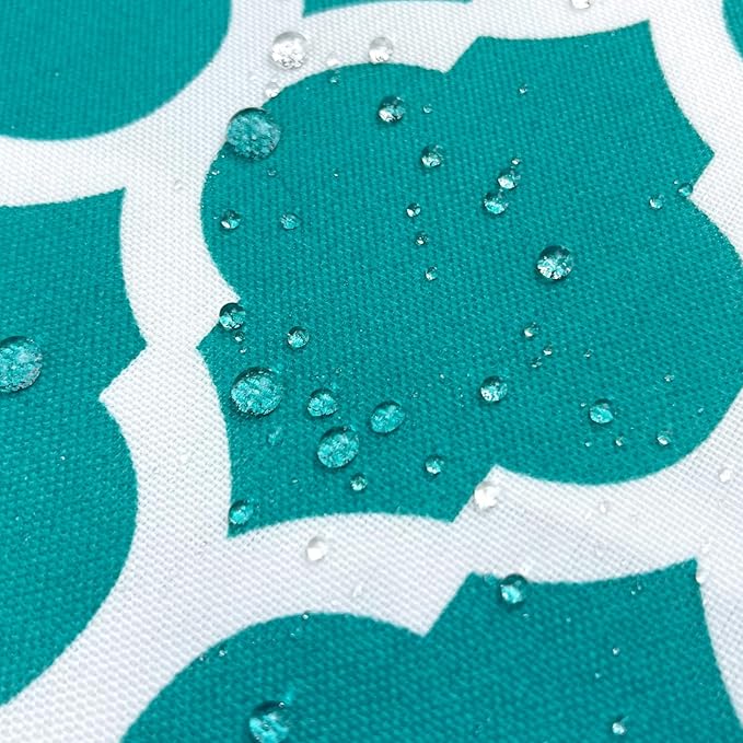 SleepMan Outdoor 17"x16" Chair Cushions with Ties Set of 6, Water Resistant All Weather U-Shape Seat Pads for Patio Garden Furniture Indoor Fade Resistant Patio Cushions (Aqua Plaid)