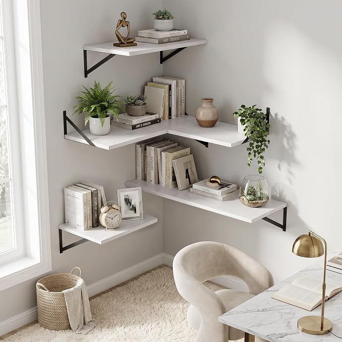 Dreamland Wall Mounted Floating Shelves Set of 2, 48x12, White