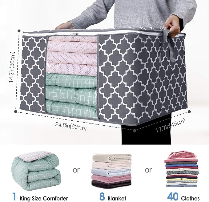Storage Bags 100L 4Pack Clothes Organization and Storage Containers