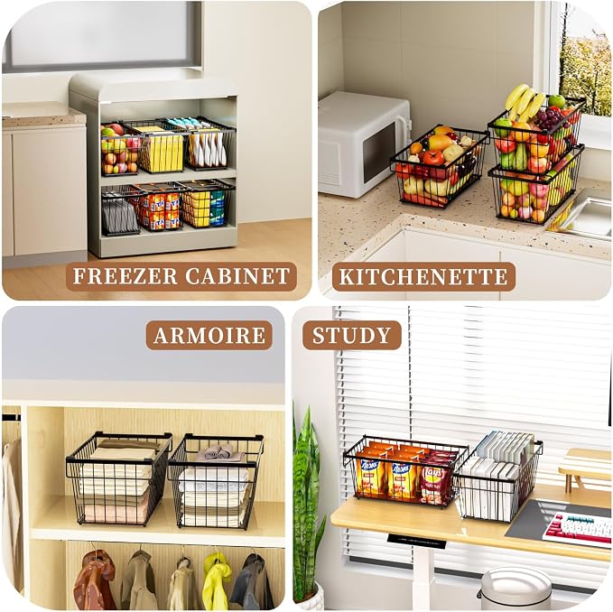 Enhanced Leak-Proof Bottom, Freezer Organizer Bins for 7 Cu.Ft,8 Pack)