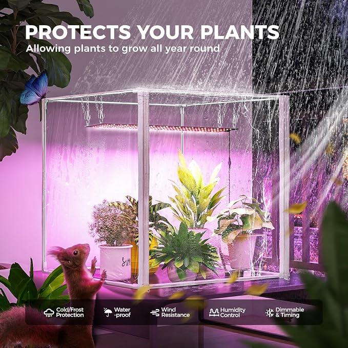 Barrina CX60 Indoor Greenhouse with Grow Light 40W Full Spectrum 23x23x23IN | Seed Starting Indoor Plant Light, Portable Mini Greenhouse, Timer, for Seed Starter Tray, Seedling, Sprouting, Microgreens