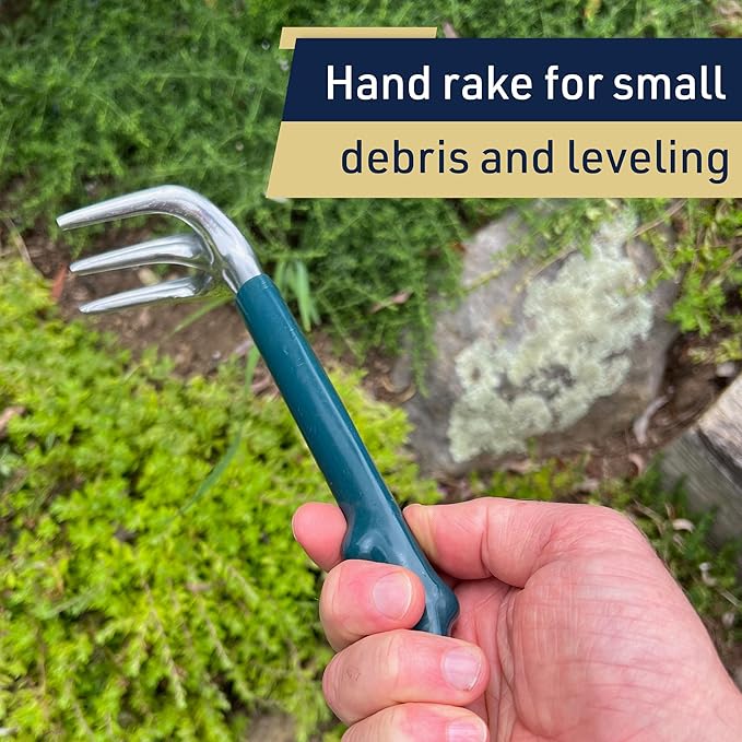 Garden Shovel and Rake Combo Multi Tool - 17-Inch Garden Hoe and Trowel with Comfortable Grip for Easy Planting, Weeding, and Cultivating - Two in One Gardening Tools by Kings County Tools