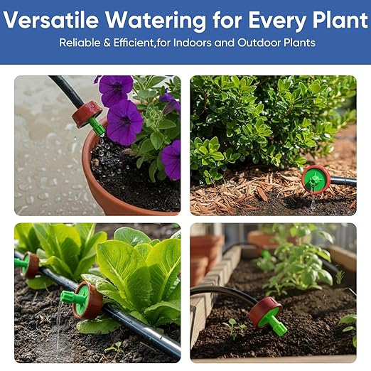 0.25 GPH Pressure Compensating Drippers: 50 Pack Drip Irrigation Spot Emitters Heads Constant Flow Drip Irrigation Parts for Garden Irrigation System